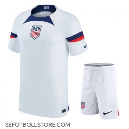 Förenta staterna Replika babykläder Hemmaställ Barn VM 2022 Kortärmad (+ korta byxor)